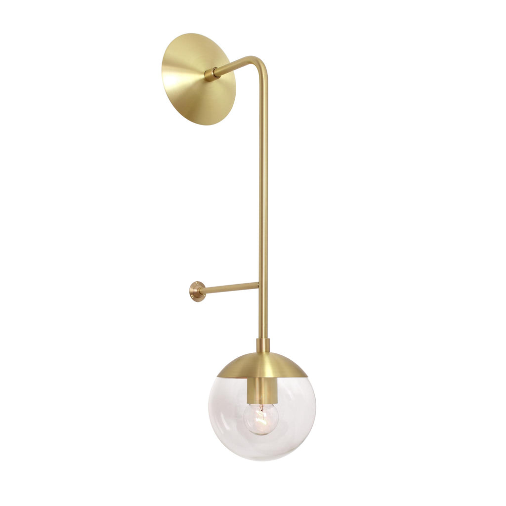 Ramona 6" shown in Brass with a Clear 6" globe.
