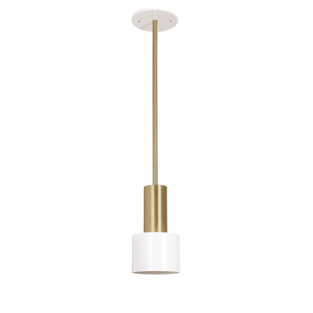 Ridge Rod Pendant shown in White with Brass.