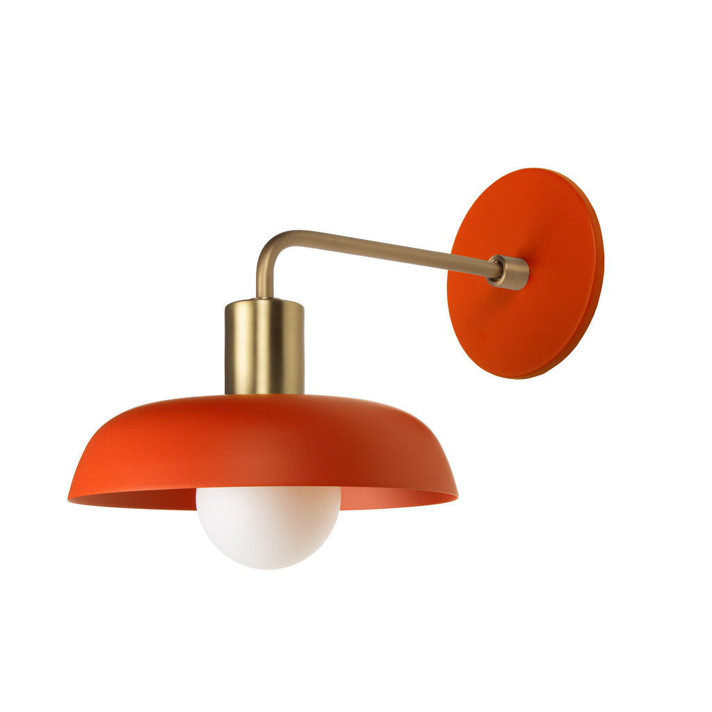 Sally Sconce shown with a Solid shade in Persimmon and Brass accent finish.