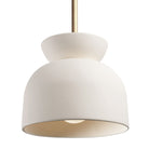 Terra Amélie Pendant shown in Bone ceramic with Brass