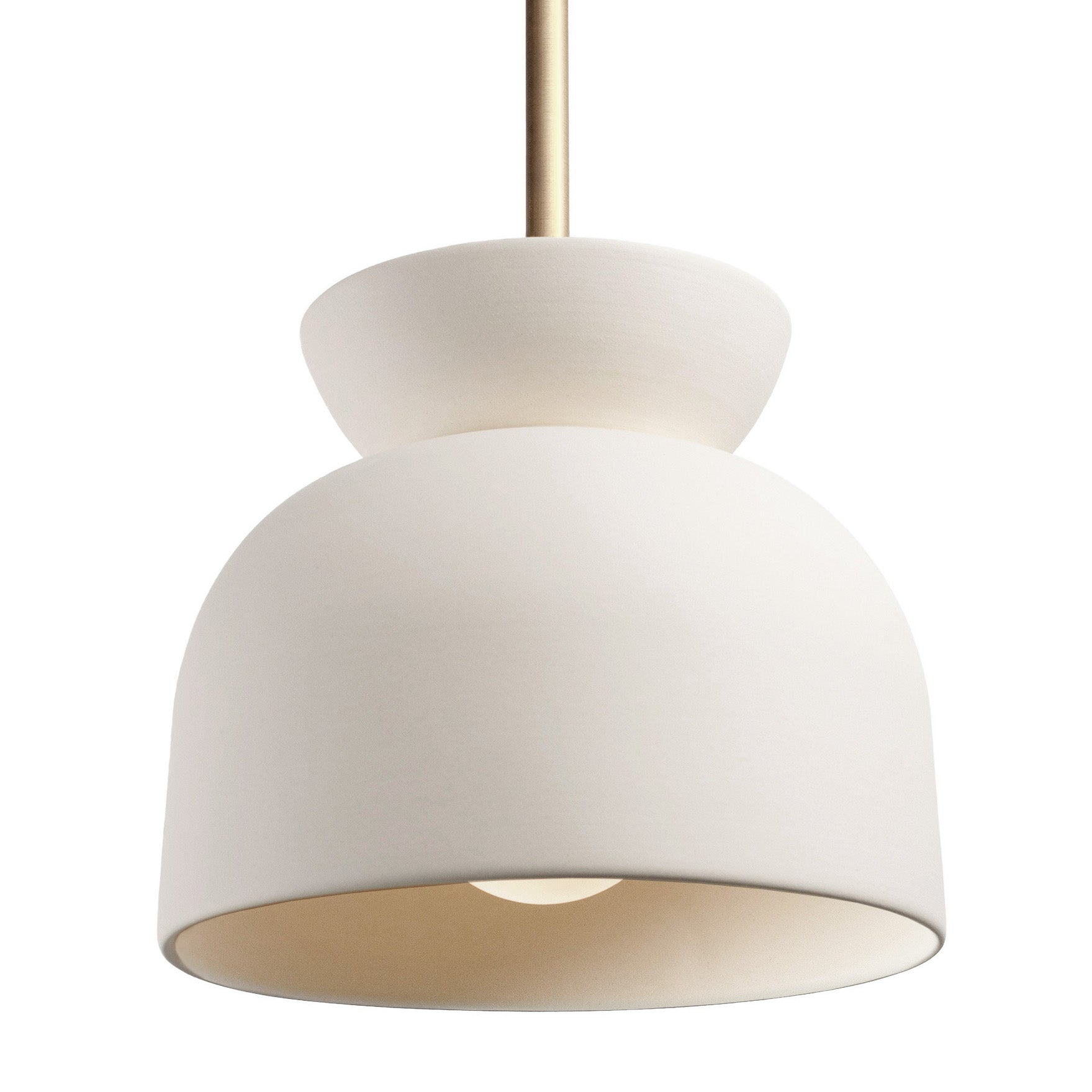 Terra Amélie Pendant shown in Bone ceramic with Brass
