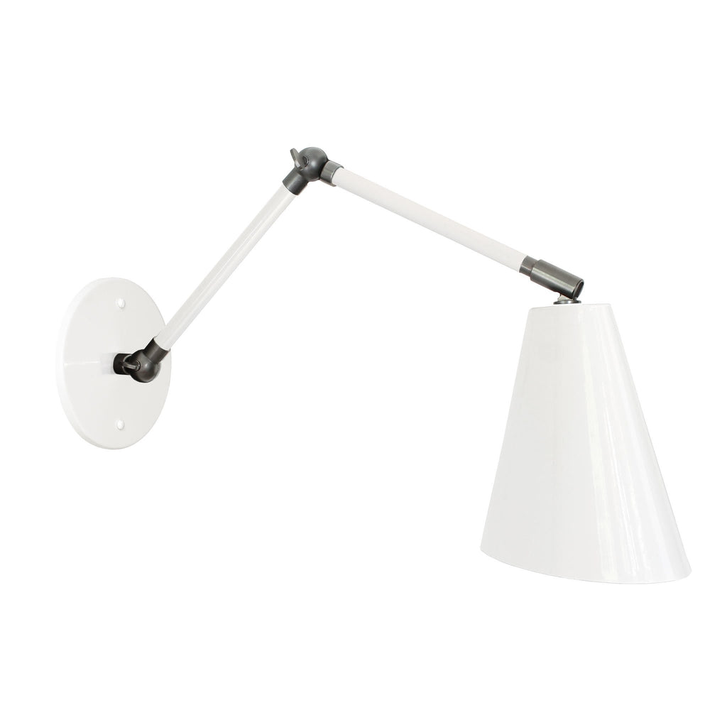 Tilt Cone Double Articulate shown in White with Graphite Patina Accents.
