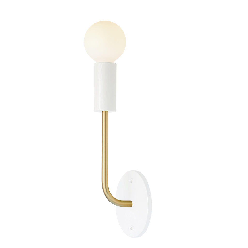 Timberline Sconce shown in White with Brass.