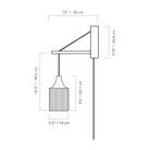 A Technical Drawing Of The Tumwater 14" Wood Arm Sconce