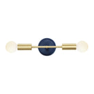 Venus with Ceramic Canopy shown in Brass with Swift ceramic canopy pattern in Indigo Blue