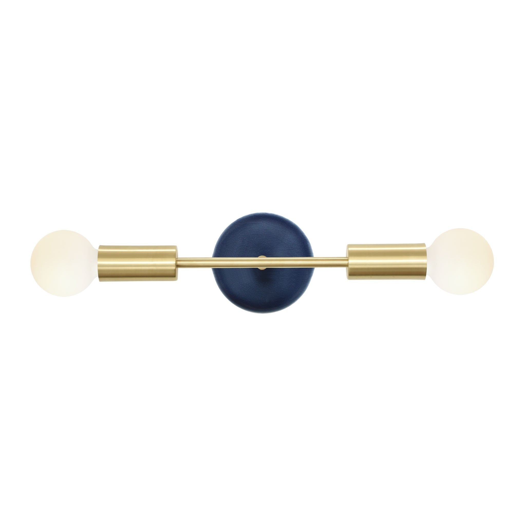 Venus with Ceramic Canopy shown in Brass with Swift ceramic canopy pattern in Indigo Blue