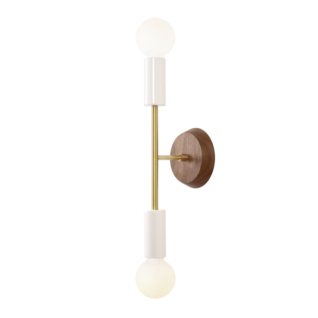  Venus with Wood Canopy shown in White with Brass with Walnut.