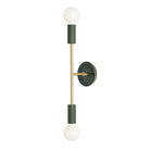 Venus Long with Ceramic Canopy shown in Secret Garden Green with Brass with Star canopy pattern in Forest Green