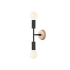 A Venus Mini With Wood Canopy In Black Finish On A White Background