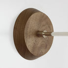 Wood canopy shown in Walnut with Polished Nickel arm