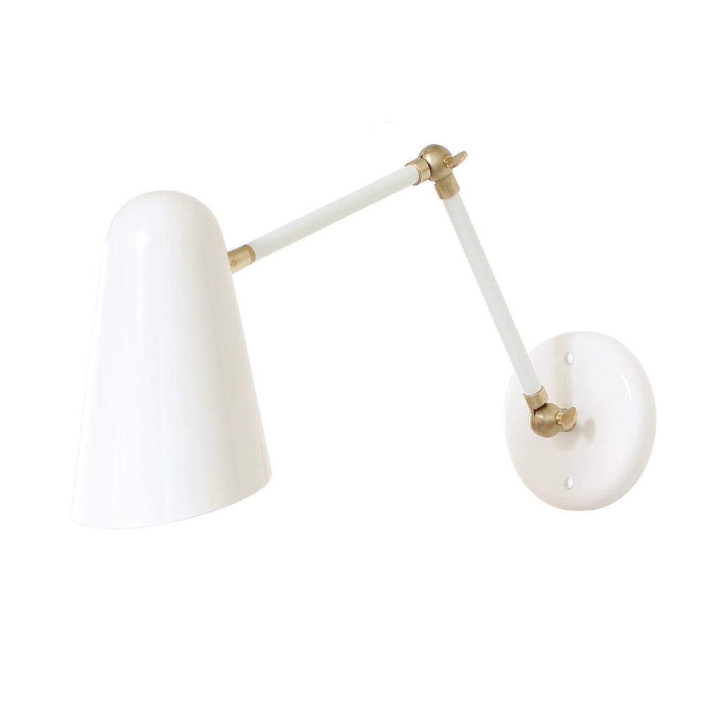 Wildwood Double Articulated shown in White with Brass Accents. 