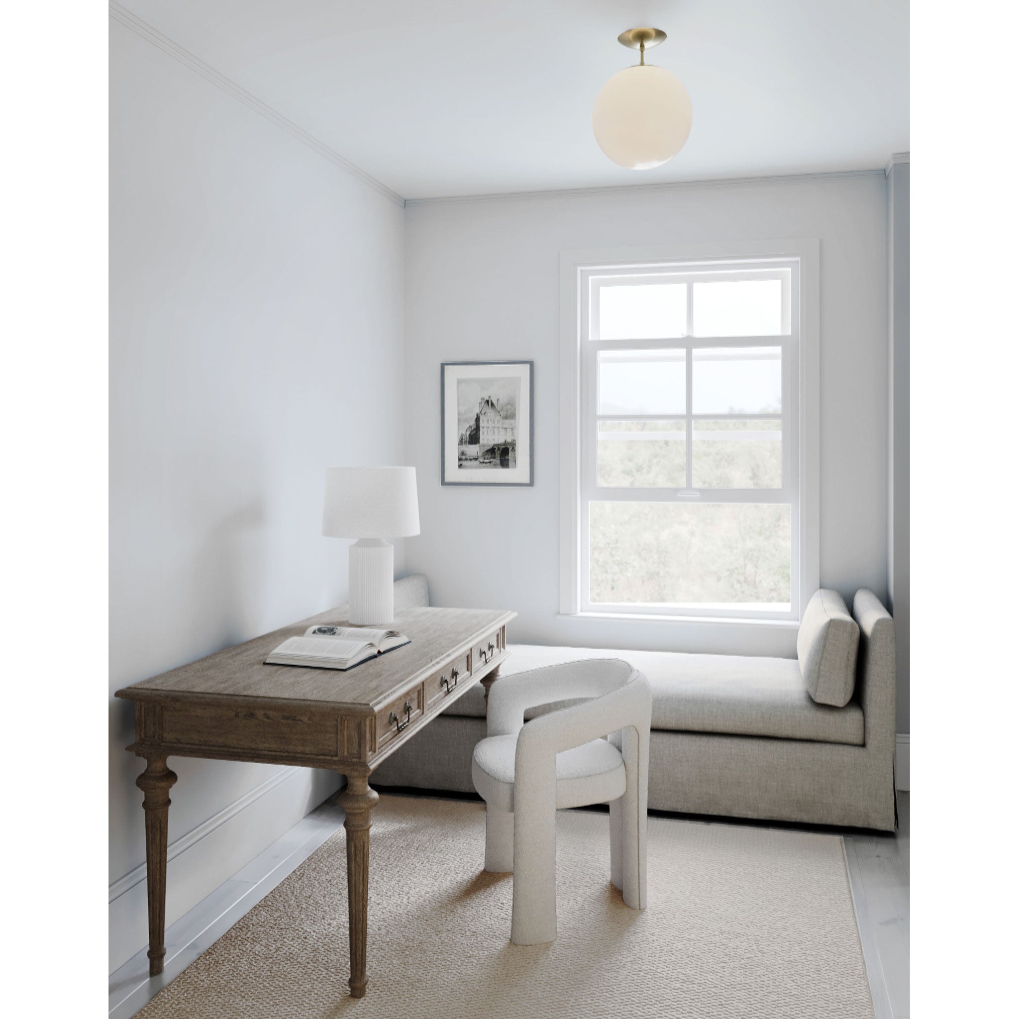 Alto Surface 12" shown in Brass with an Opal 12" Globe