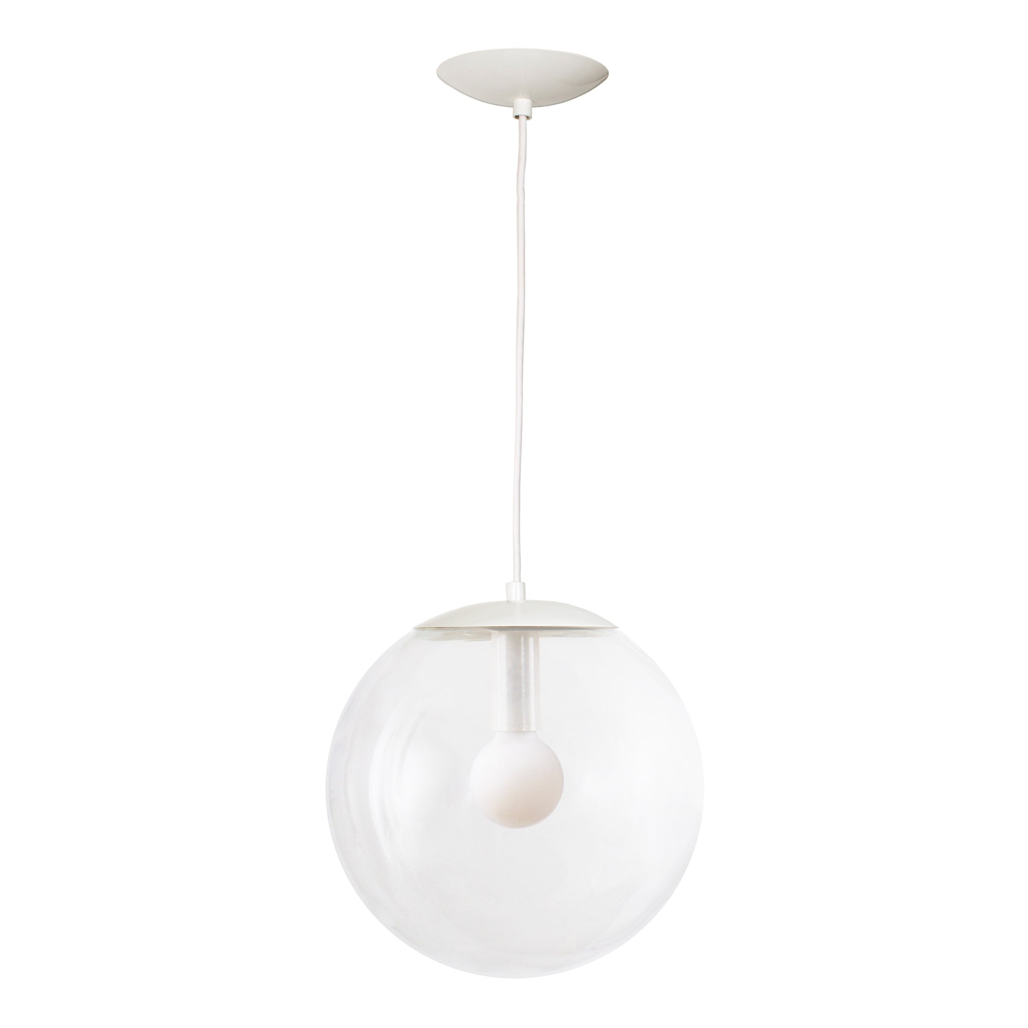 Alto Cord 12" shown in White with a Clear 12" globe and White Cloth cord