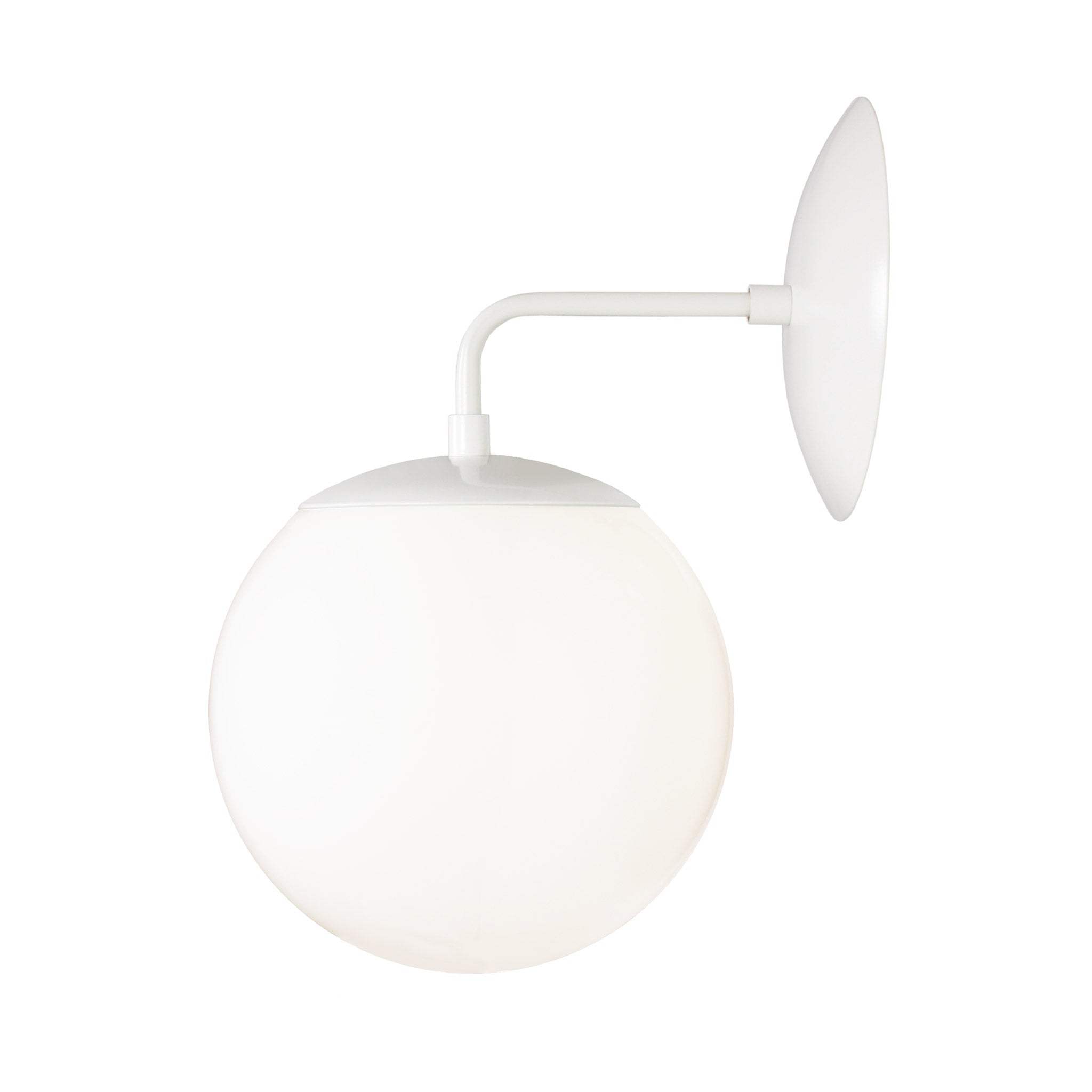 Alto Sconce 8" shown in White with an 8" Opal globe