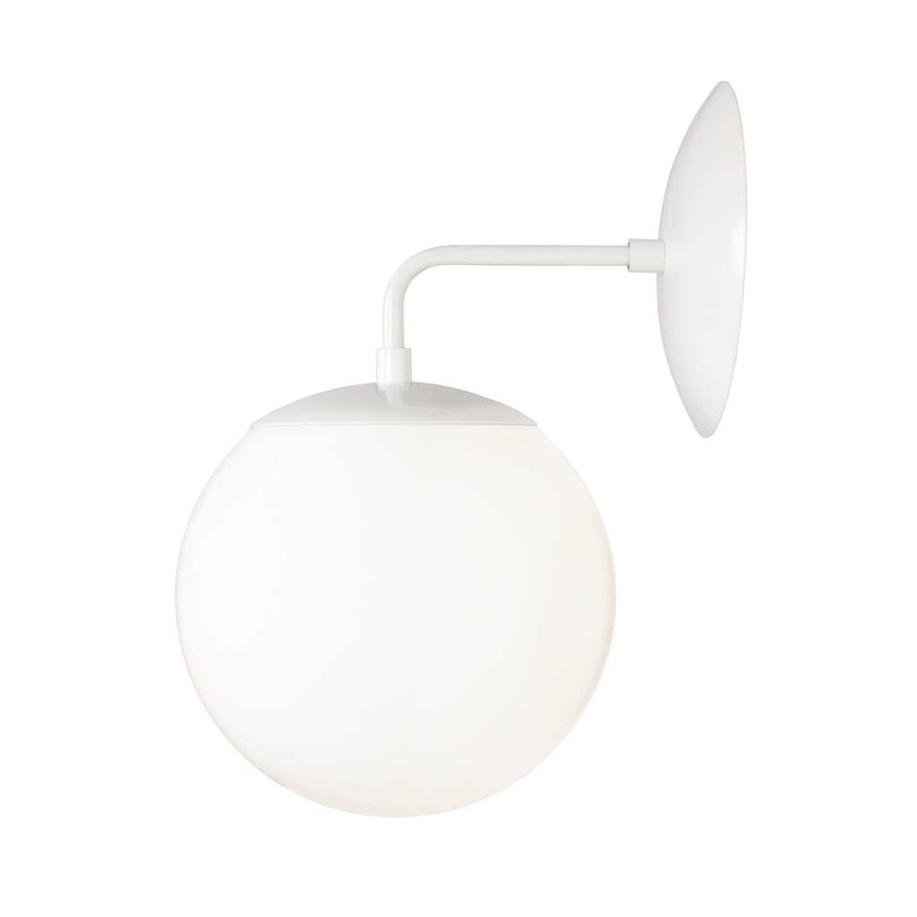 Alto Sconce 8" shown in White with an 8" Opal globe.