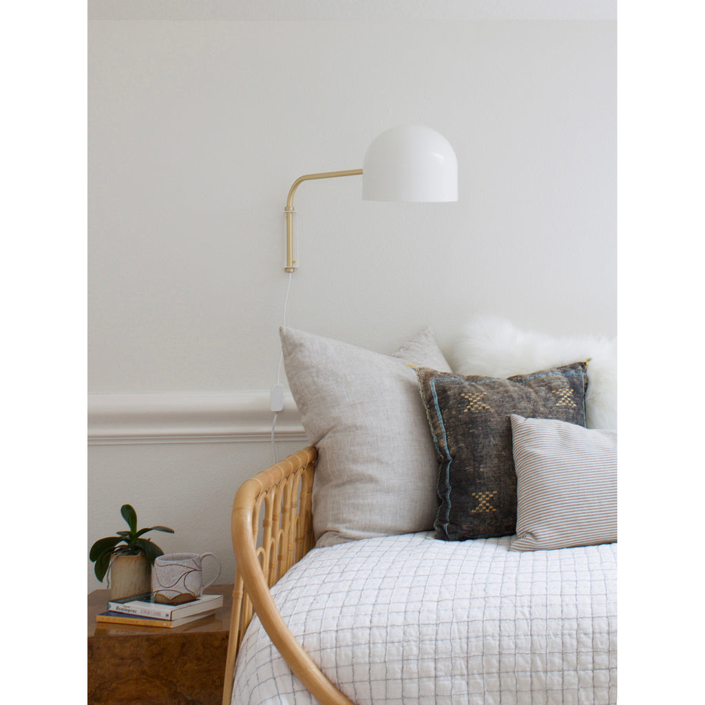 Amélie Swing 8" shown in White with Brass.