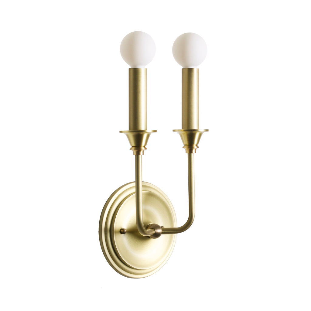 Bijou Double Candle shown in Brass.