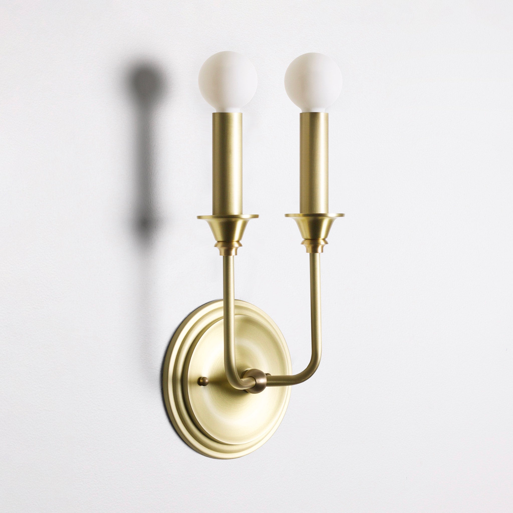 Bijou Double Candle shown in Brass