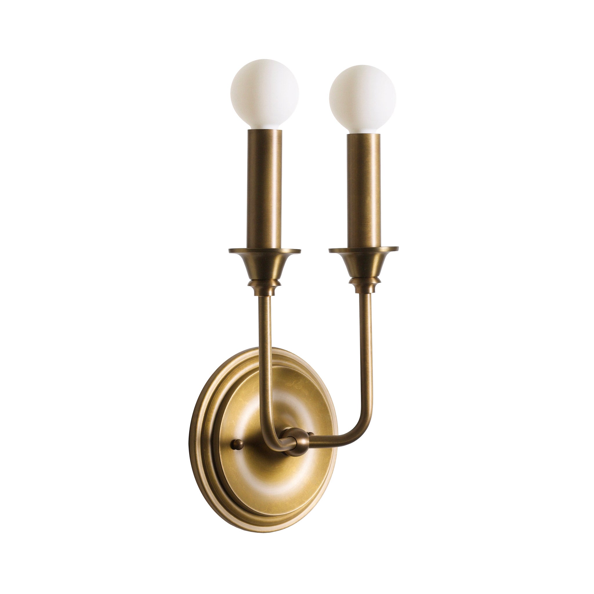 Bijou Double Candle shown in Heirloom Brass