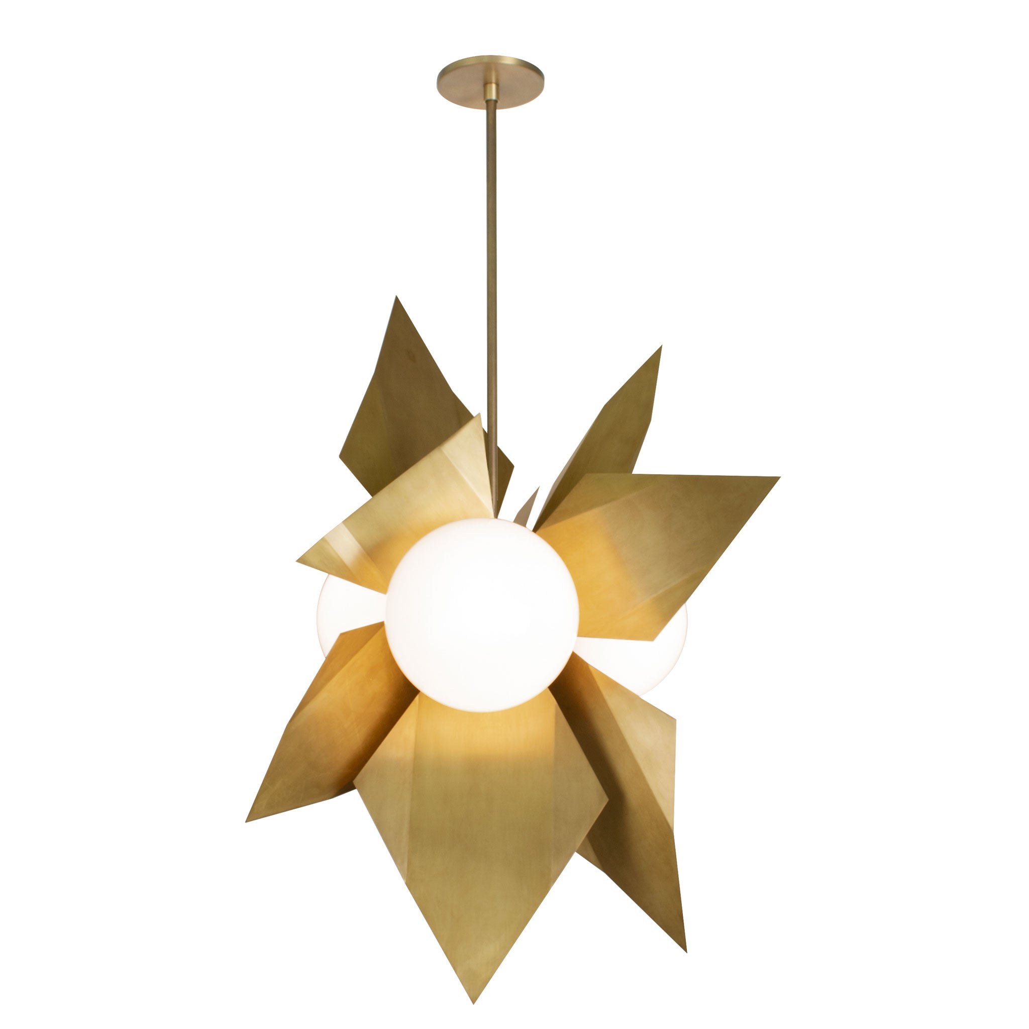 Florence 3 Large Pendant shown in Heirloom Brass