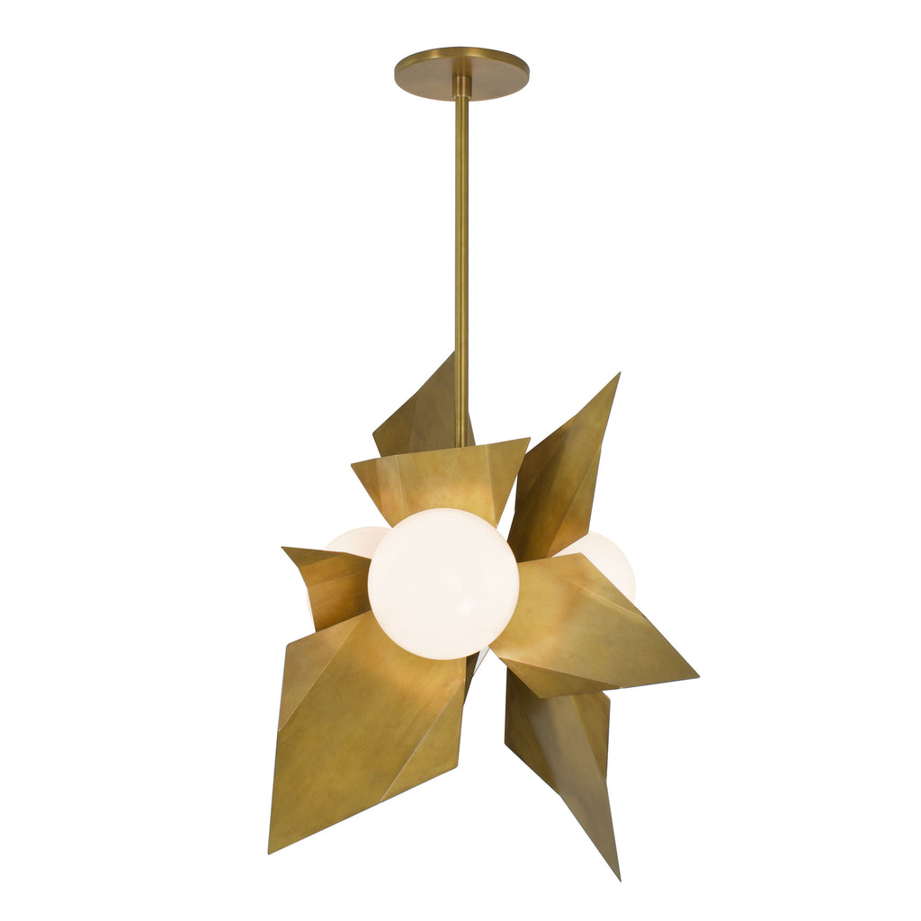 Florence 3 Pendant shown in Heirloom Brass.
