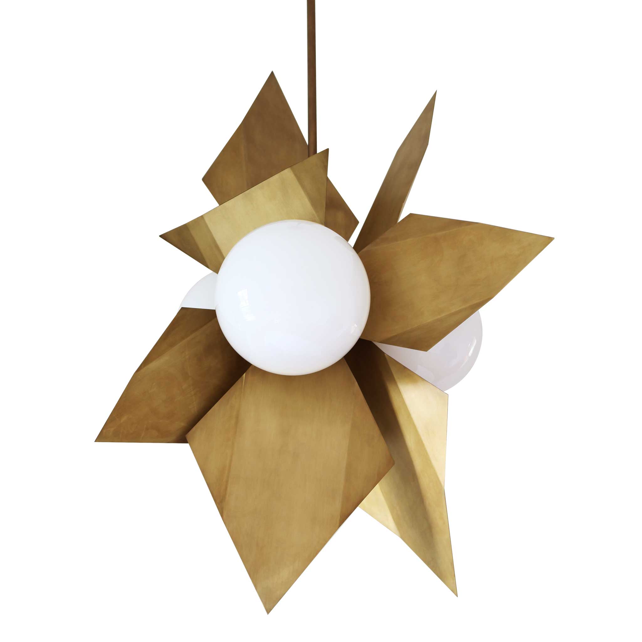 Florence 3 Large Pendant shown in Heirloom Brass