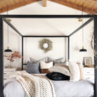 Meadowlark 11" Luxe Cord shown in Matte Black with Brass and Black Cloth cord. Interior design by Kristin Dion Design