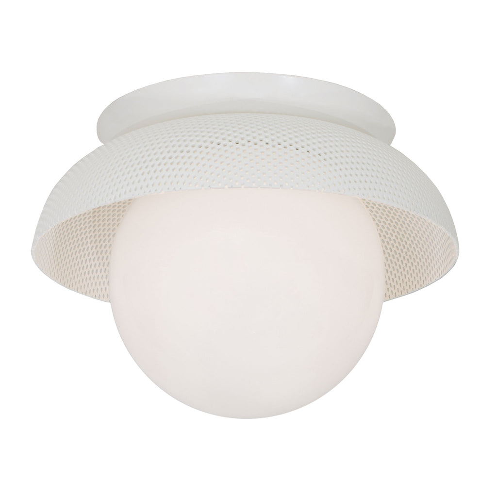 Lexi Large 8” shown with a Perforated shade in White and White Metal finish canopy.