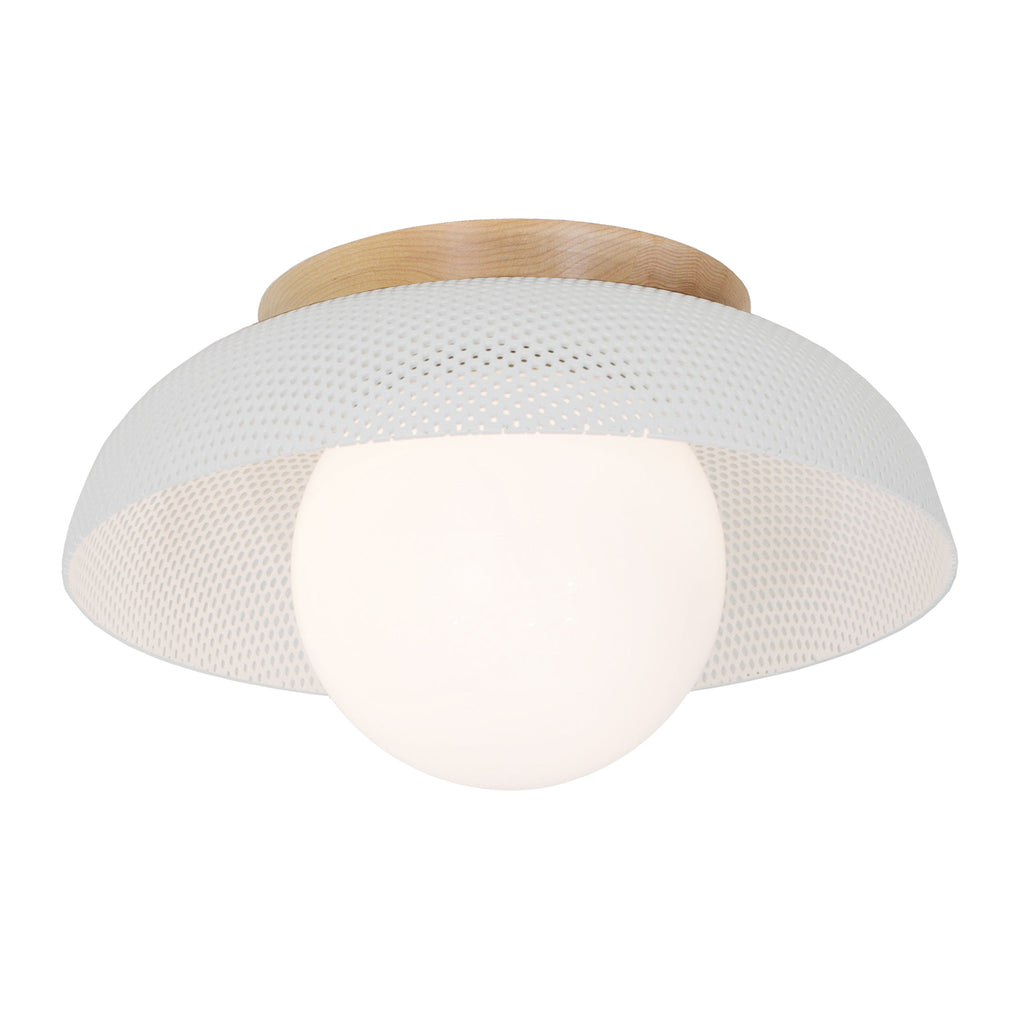 Lexi Large 6” shown with a Perforated shade in White and Maple canopy.