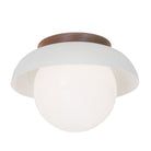 Lexi Large 8” shown with a Perforated shade in White and Walnut Wood canopy