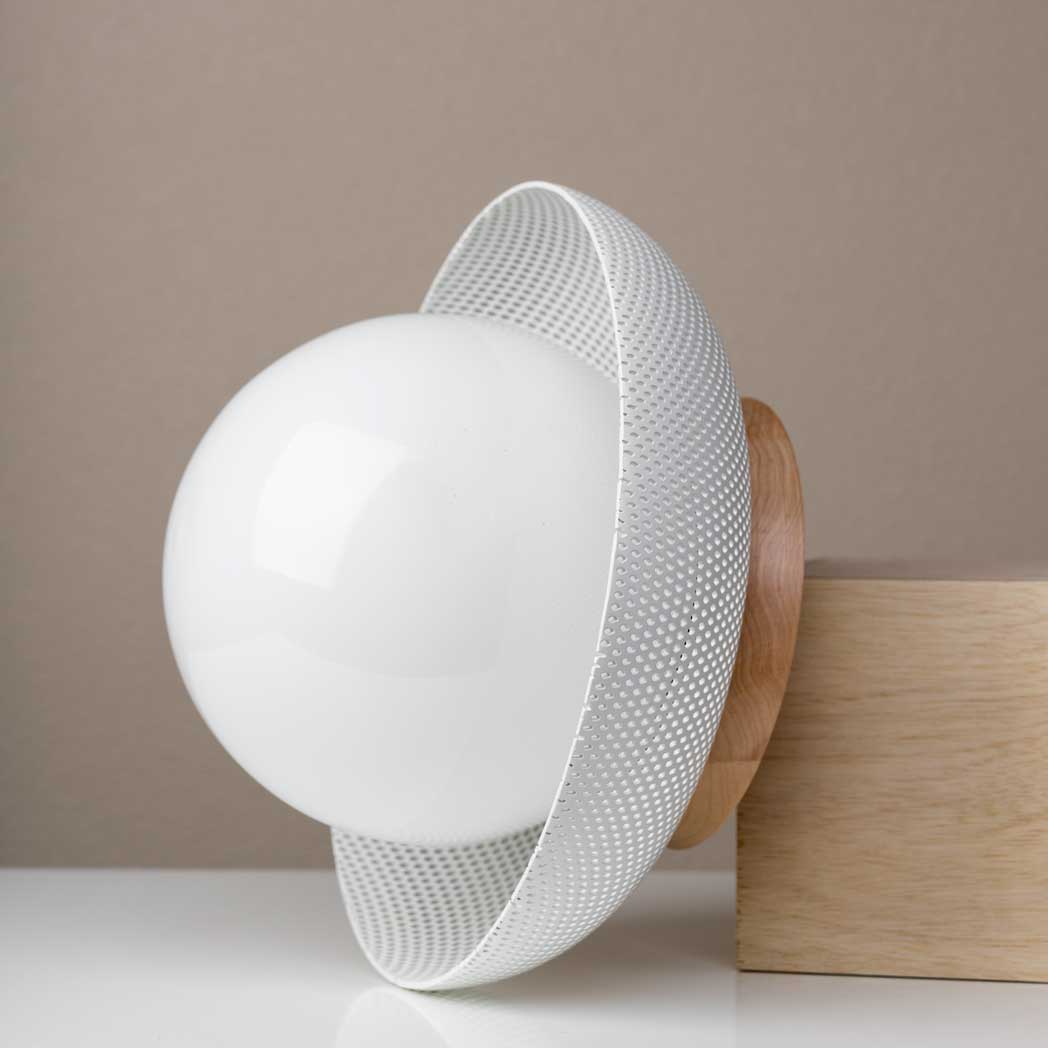 Lexi Small 5" shown in White with a Maple Wood Canopy