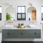 Moss 8" shown in Brass. Interior design by Hatch Works Austin. Photo by Robert Gomez