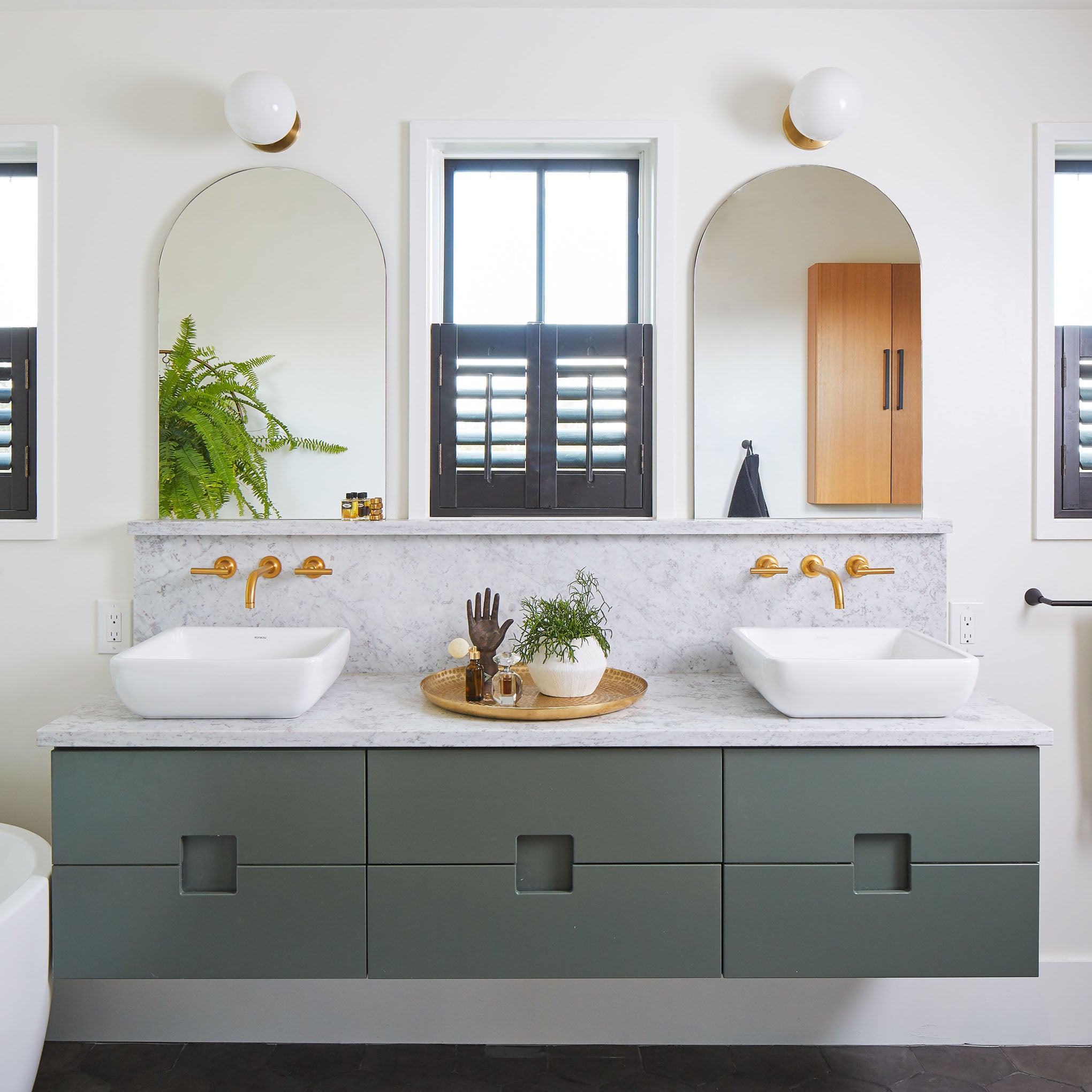 Moss 8" shown in Brass. Interior design by Hatch Works Austin. Photo by Robert Gomez