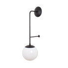 Ramona 8" Wall Sconce shown in Matte Black with an Opal 8" Glass Globe