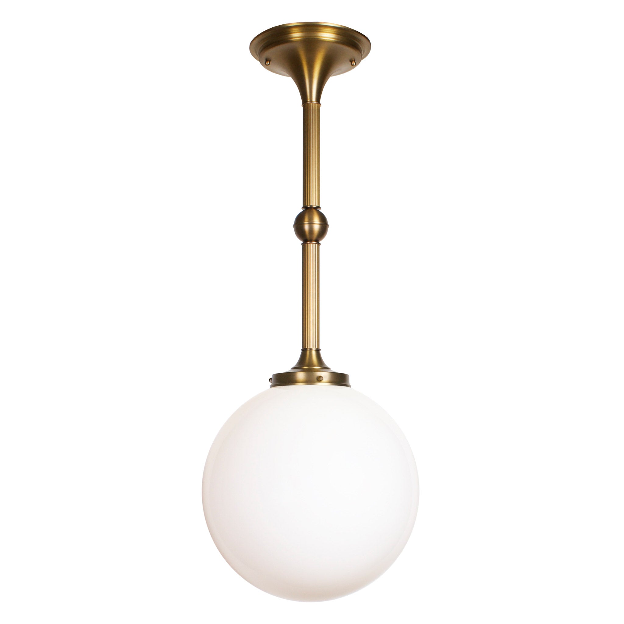 Sorbonne Pendant 12" Globe shown in Heirloom Brass