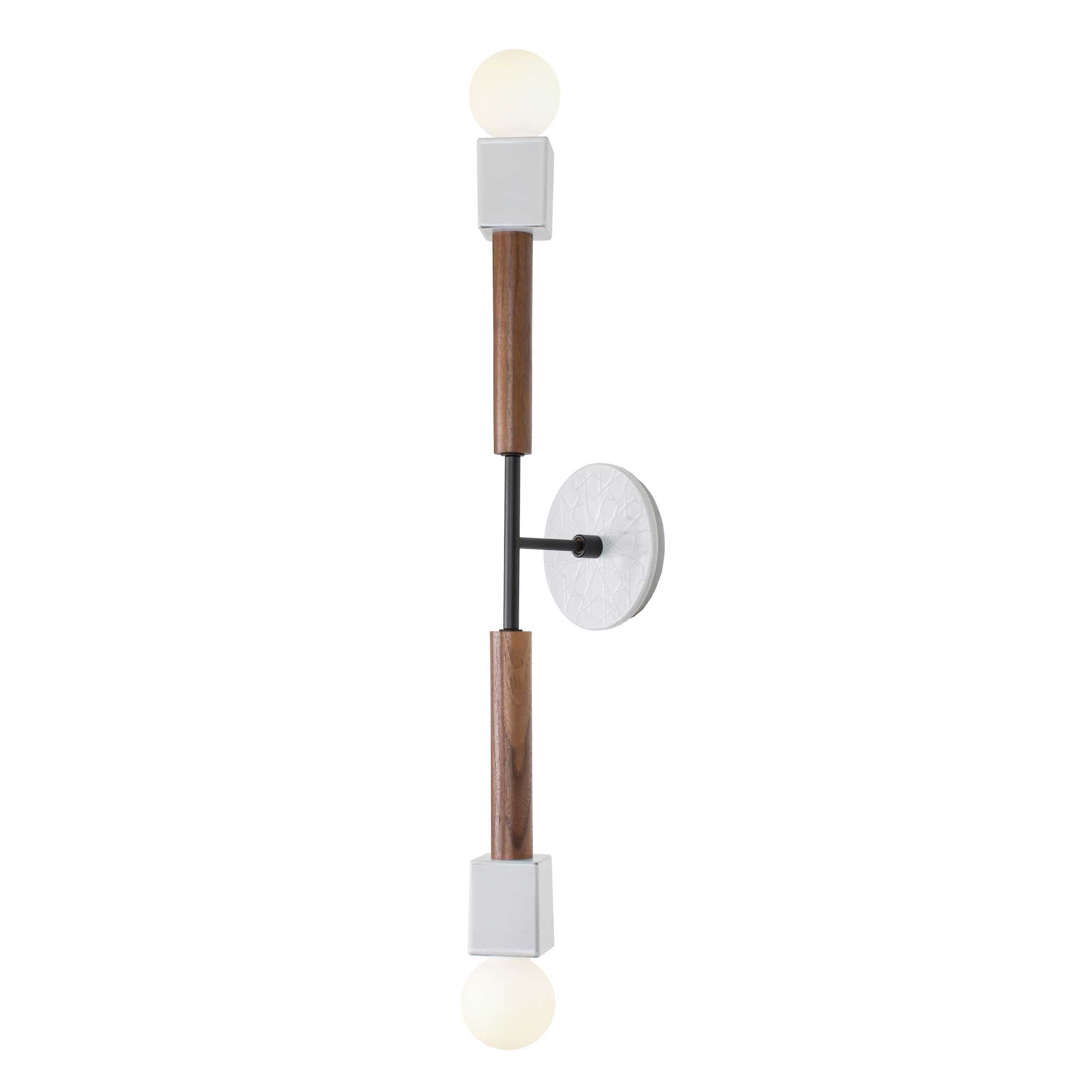 Cedar and Moss Stanton Long with Star patterned brownstone white ceramic canopy and walnut 