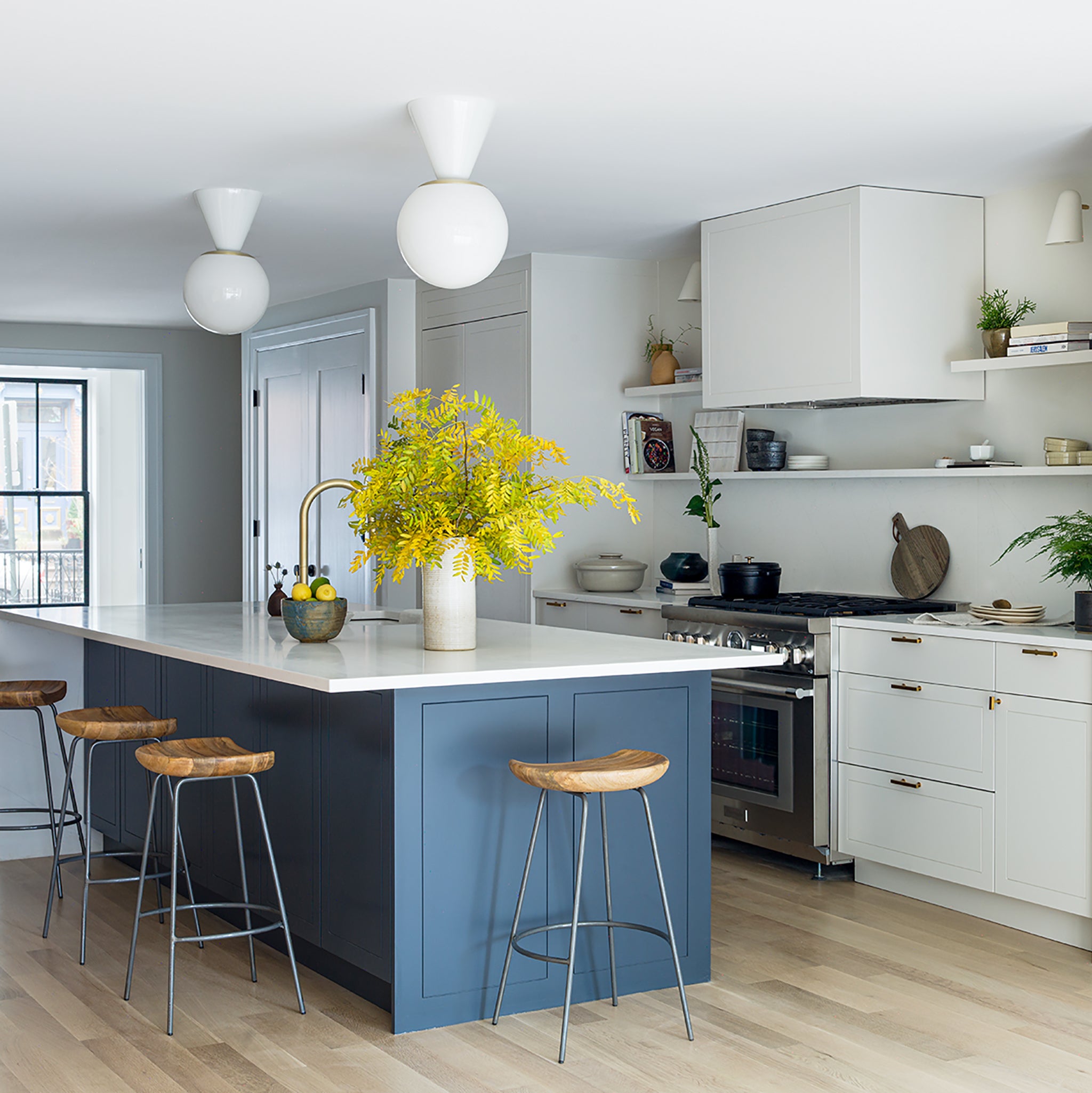 Summit 12" shown in White with Brass. Interior design by J. Patryce Design. Photo by David Hartz