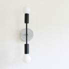 Venus with Ceramic Canopy shown in Matte Black with Star ceramic canopy pattern in Brownstone White