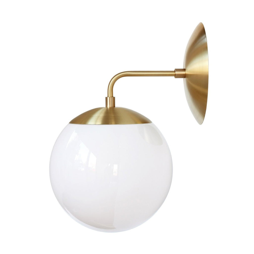 Alto Sconce 8" shown in Brass with an Opal 8" globe.