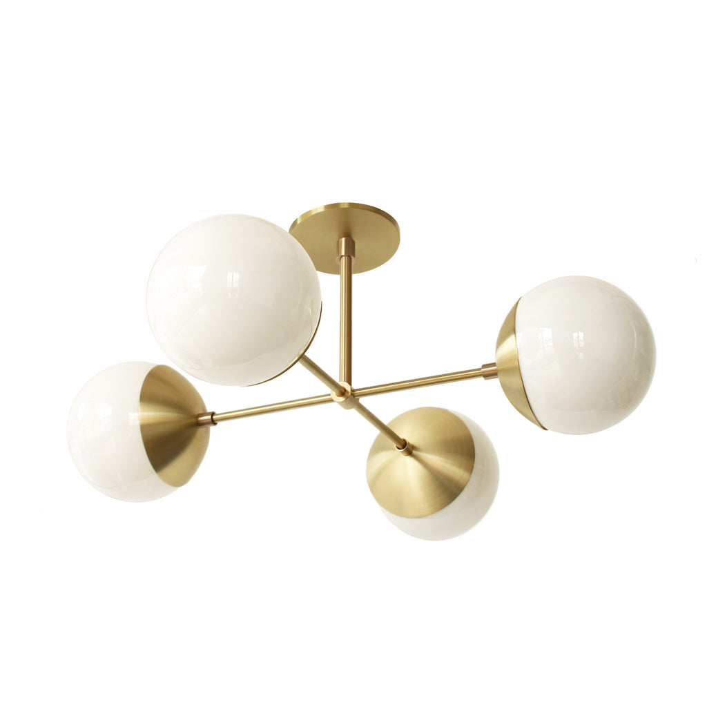 Alto Compass 6" Surface shown in Brass with Opal 6" globes.