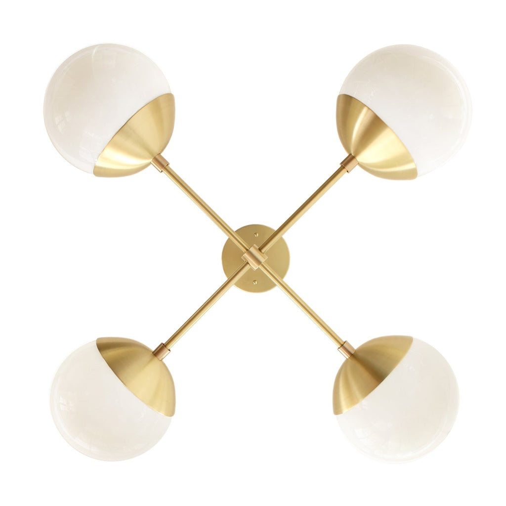 Alto Compass 6" Opal for Vaulted Ceiling shown in Brass.