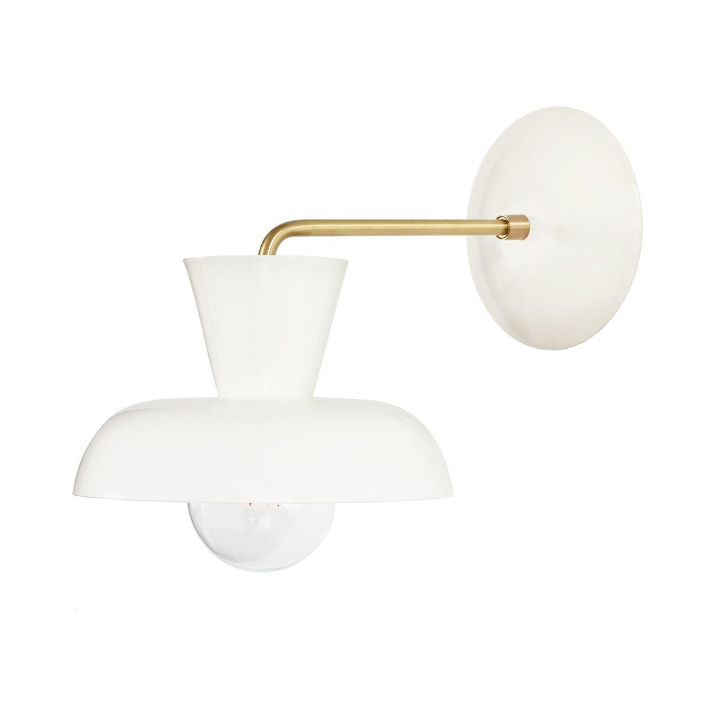 Isle Sconce shown in White with Brass.