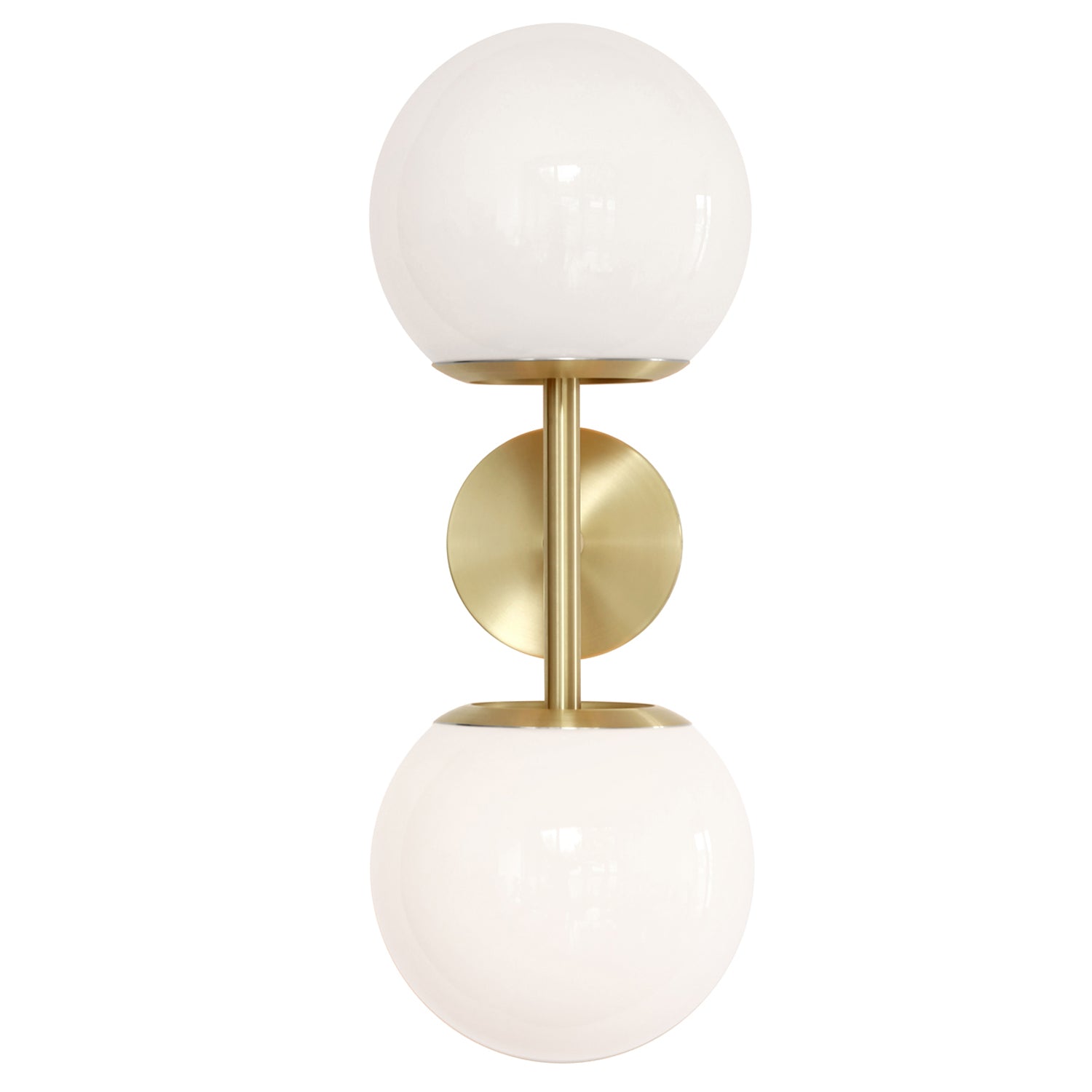 Juno 8" shown in Brass with Opal 8" globes
