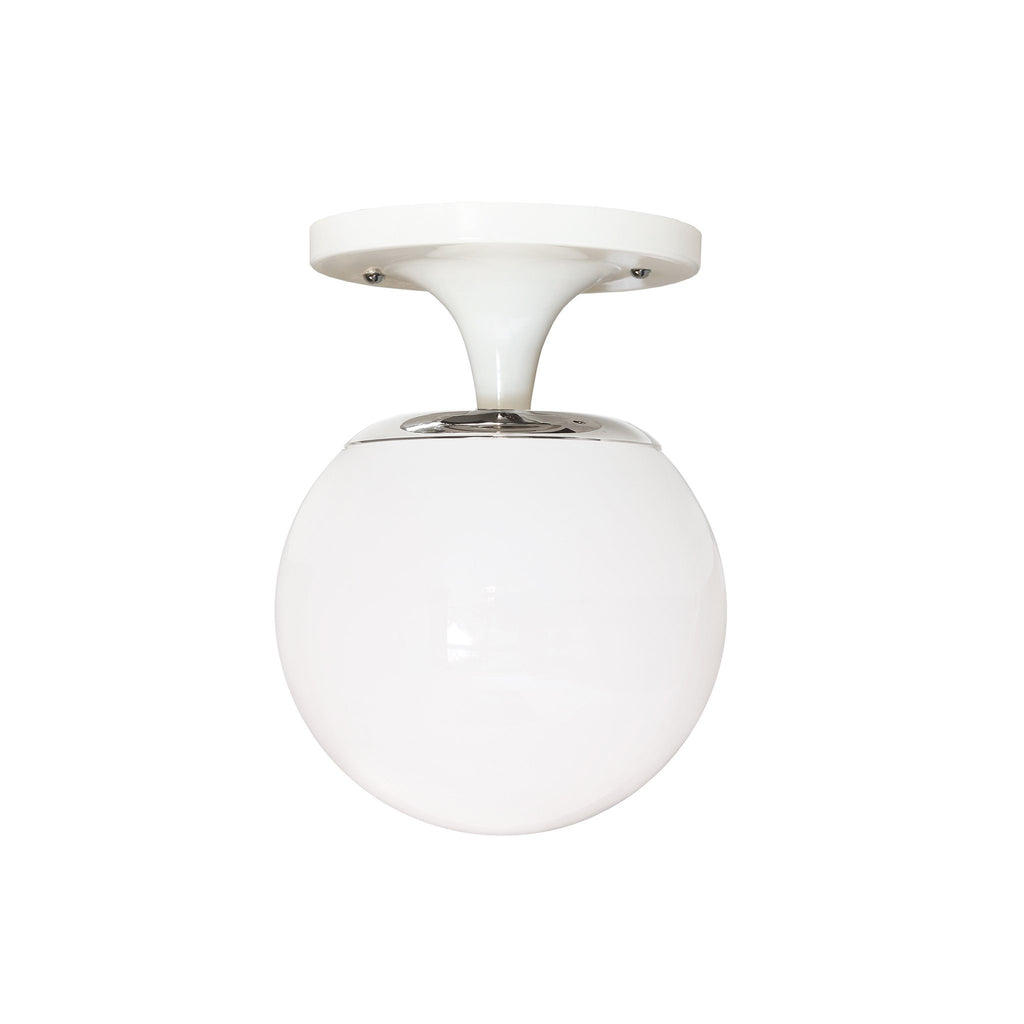 Moss 6" Sconce shown in White with Polished Nickel.