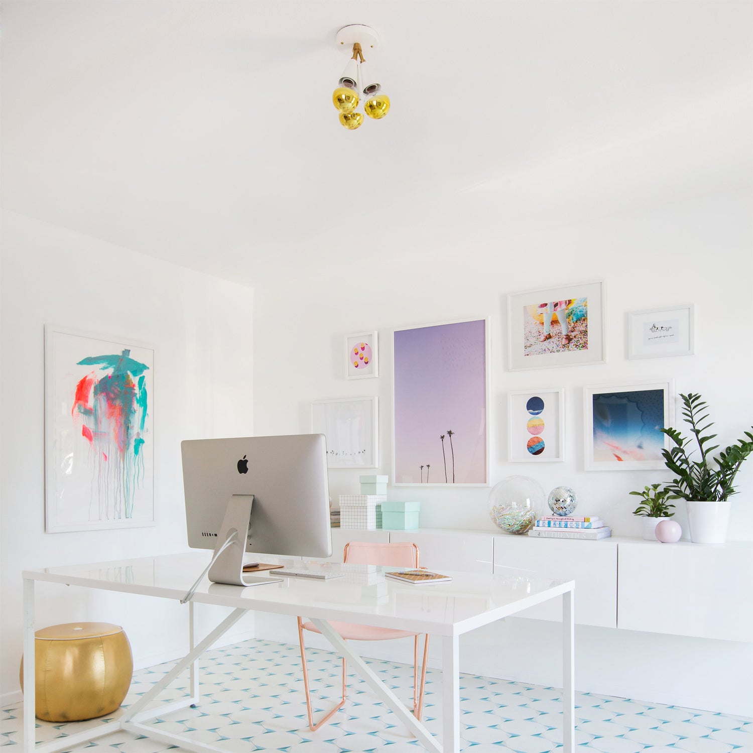 Spectra shown in White with Brass. Interior design by Joy Cho of Oh Joy!