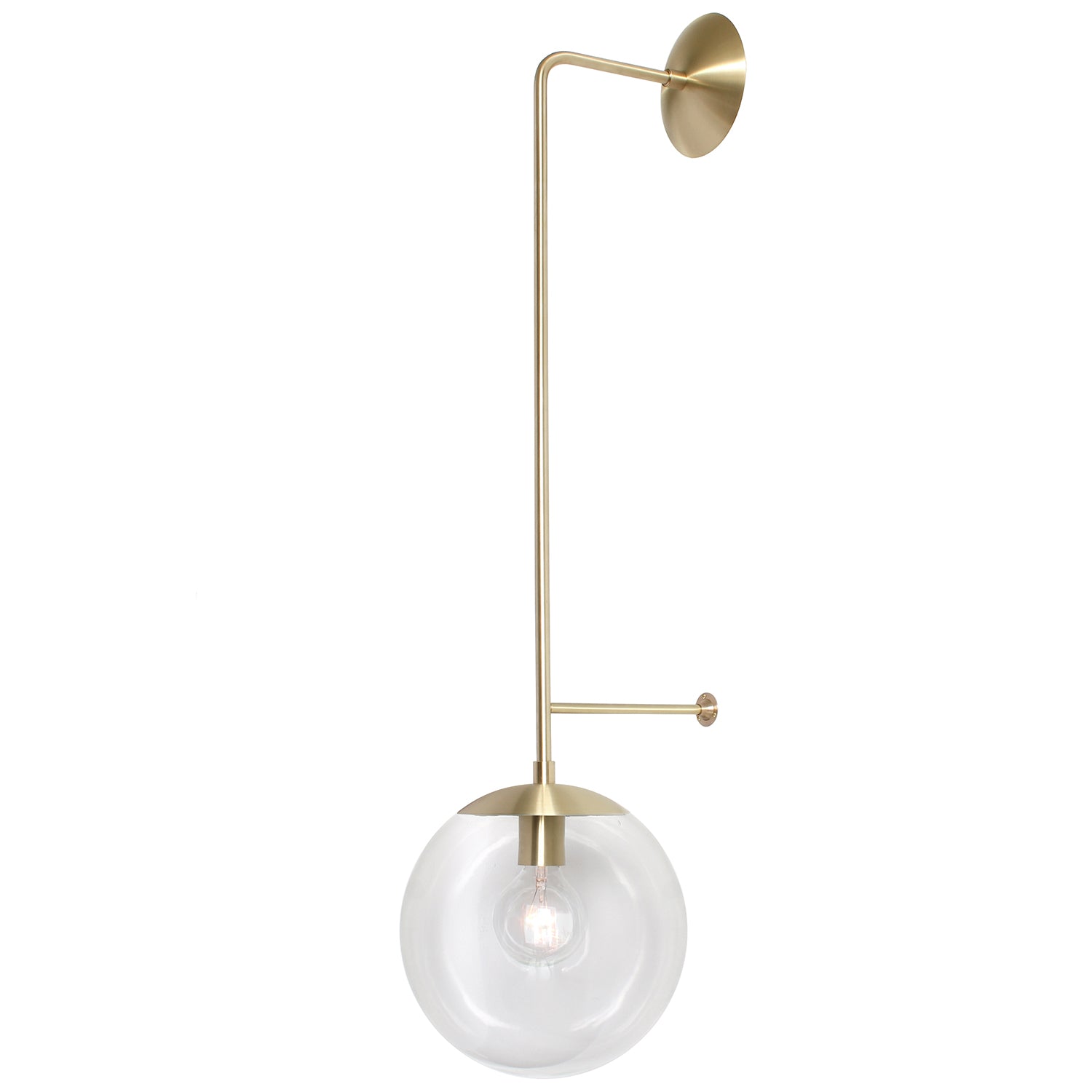 Ramona 10" shown in Brass with a Clear 10" globe