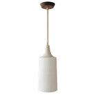 Tumwater Large Pendant shown in Brass with Walnut canopy