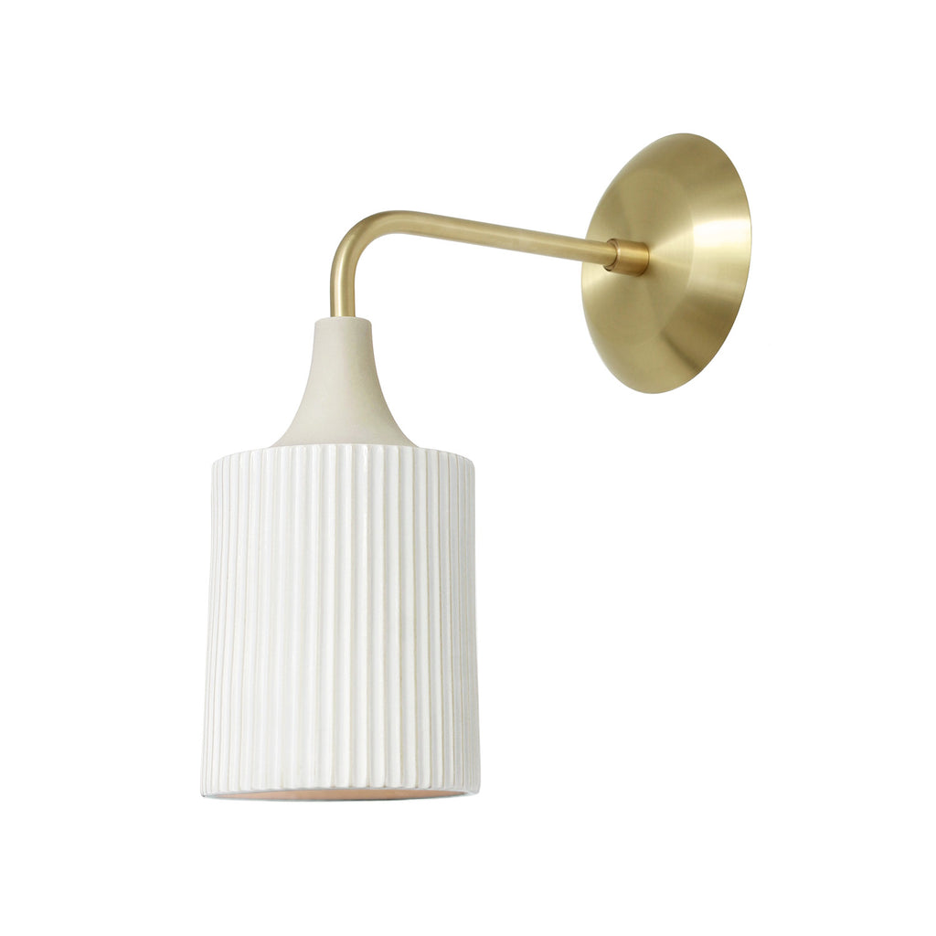 Cedar and Moss. Tumwater Wall Sconce. Shown in Brass with Metal Canopy.