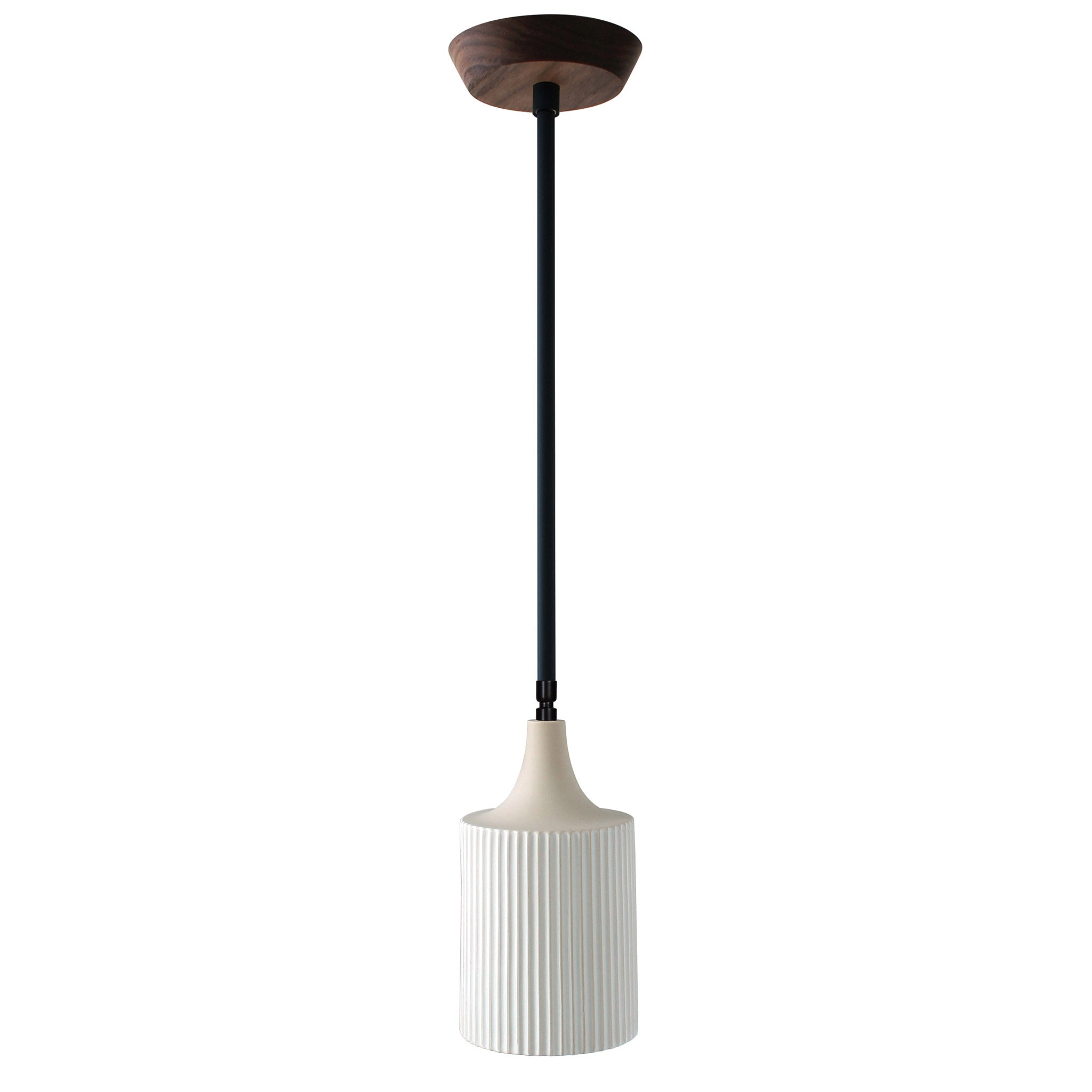 Cedar and Moss - Tumwater Small Pendant shown in Matte Black and Walnut