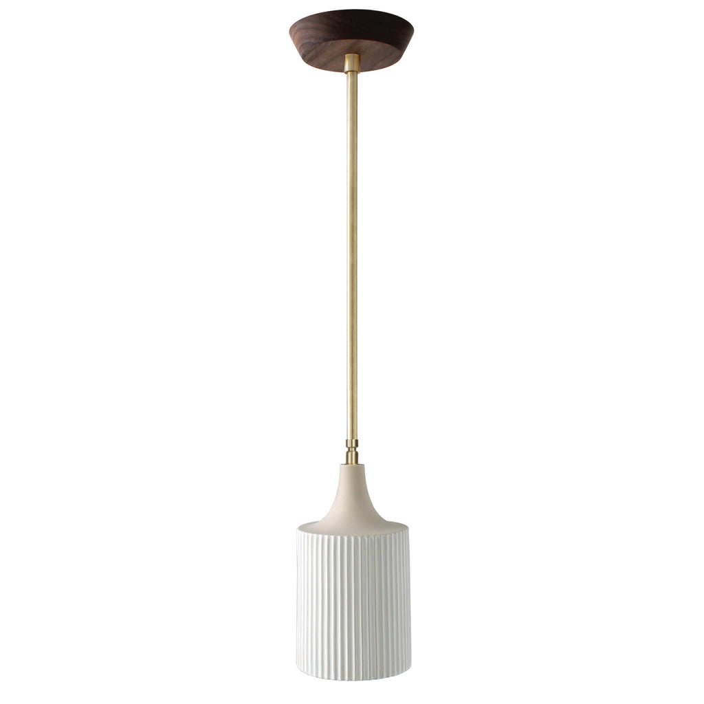 Cedar and Moss - Tumwater Small Pendant shown in Brass and Walnut